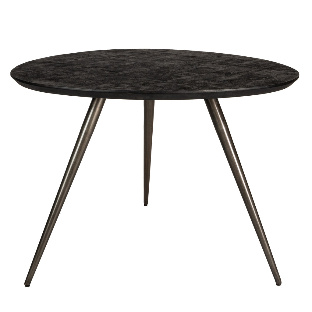 Mesa redonda orgánica de madera negra Fieron