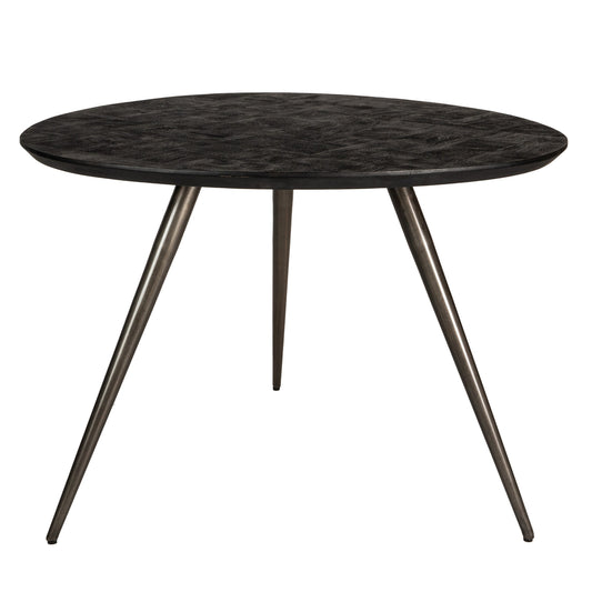 Mesa redonda orgánica de madera negra Fieron