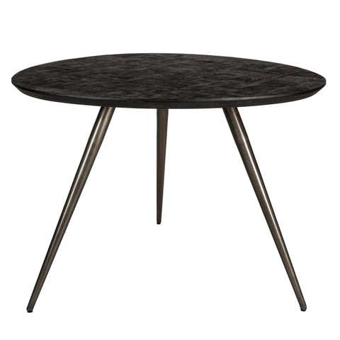 Mesa redonda orgánica de madera negra Fieron