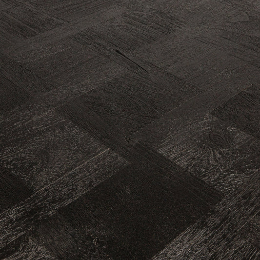 Mesa redonda orgánica de madera negra Fieron