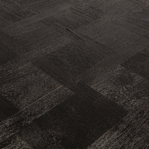 Mesa redonda orgánica de madera negra Fieron