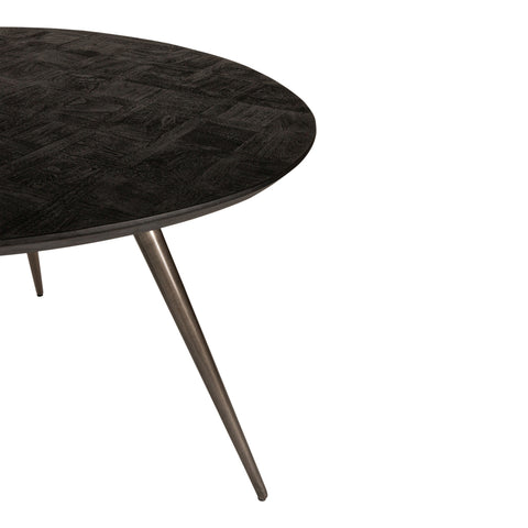 Mesa redonda orgánica de madera negra Fieron