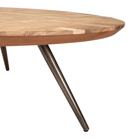 Fieron Mesa de café redonda de madera natural orgánica