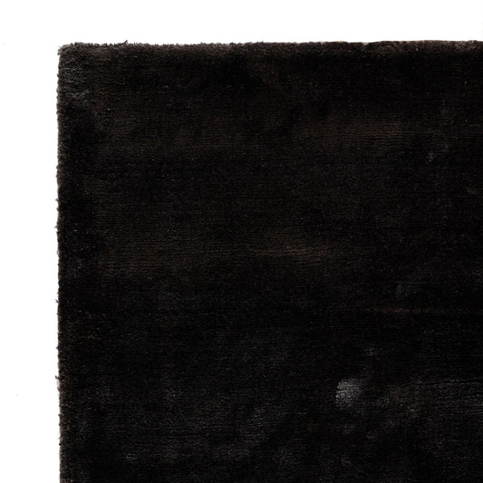 Flavia Black viscosa tappeto tessuto a mano S