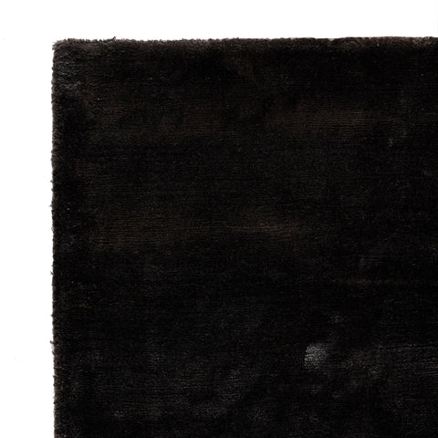 Flavia Black viscosa tappeto tessuto a mano S