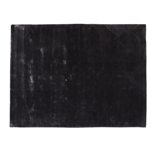 Flavia Preto tapete de viscose tecido à mão XL