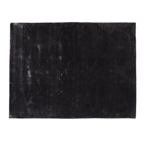 Flavia Preto tapete de viscose tecido à mão XL