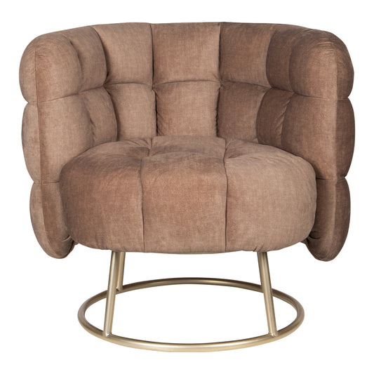 Fluffy armchair vogue 3 antelope gold base