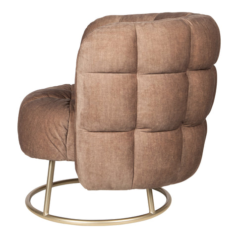 Fluffy armchair vogue 3 antelope gold base
