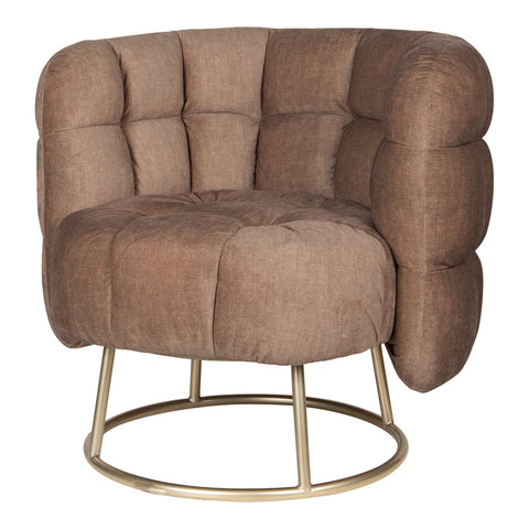 Fluffy armchair vogue 3 antelope gold base
