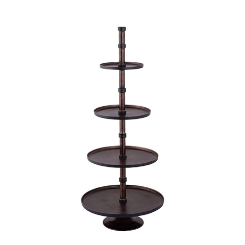 Glinda Copper alu etagere round L