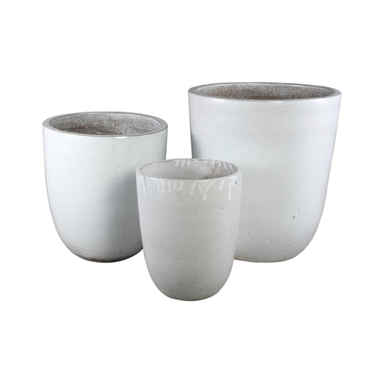 Gommes Blanc pot en céramique émaillée SV3