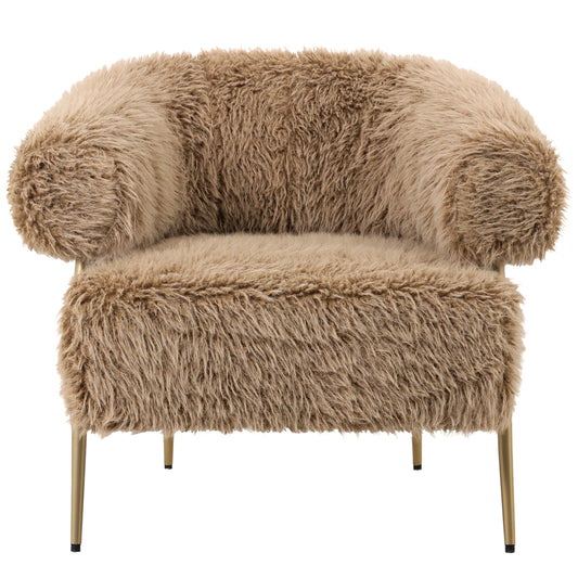 Cheveux bruns fauteuil base métallique