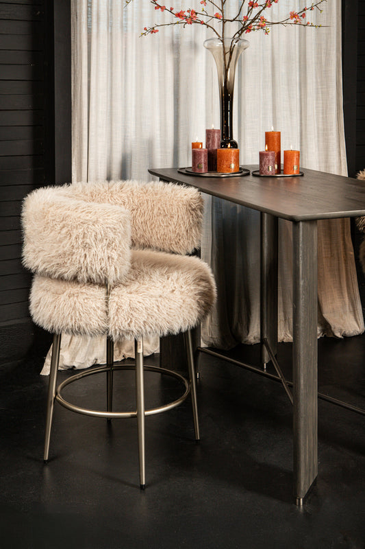 Crème pour les cheveux, tabouret de bar, base en métal champagne
