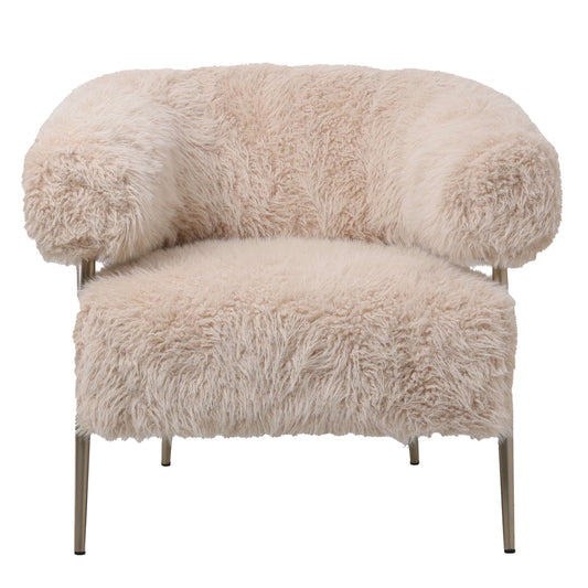 Fauteuil Hair Creme  / goud metalen onderstel