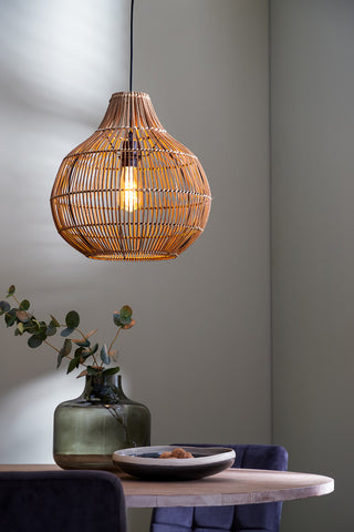 Ceiling lamp Pacino - Dark Brown Rattan - Ø40x41.5cm
