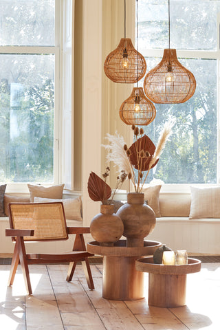 Ceiling lamp Pacino - Dark Brown Rattan - Ø40x41.5cm