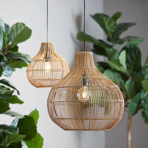 Ceiling lamp Pacino - Dark Brown Rattan - Ø40x41.5cm