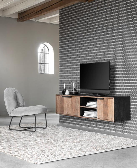 Colgar soporte de TV Cosmo No.1 mediano, 3 puertas, 2 estantes abiertos