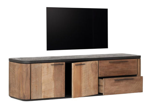 Colgar soporte de TV Soho pequeño, 2 puertas, 2 cajones
