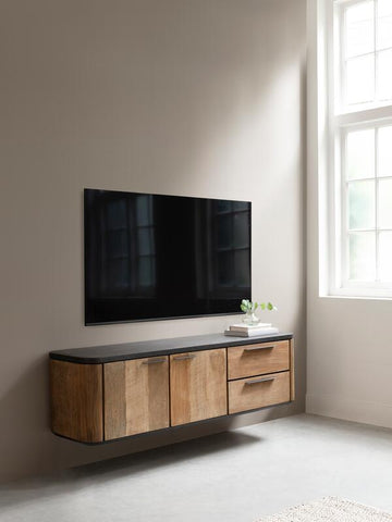 Colgar soporte de TV Soho pequeño, 2 puertas, 2 cajones