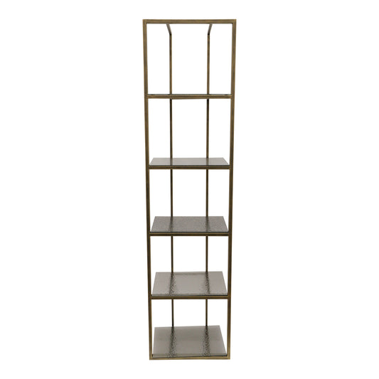 Ilya Gold metal cabinet smoky glass shelves