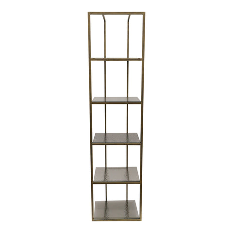 Ilya Gold metal cabinet smoky glass shelves