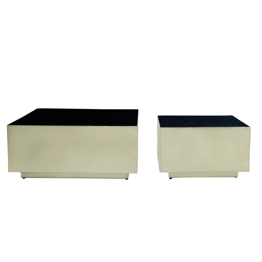 Irvy Gold iron coffee table square black enamel sv2
