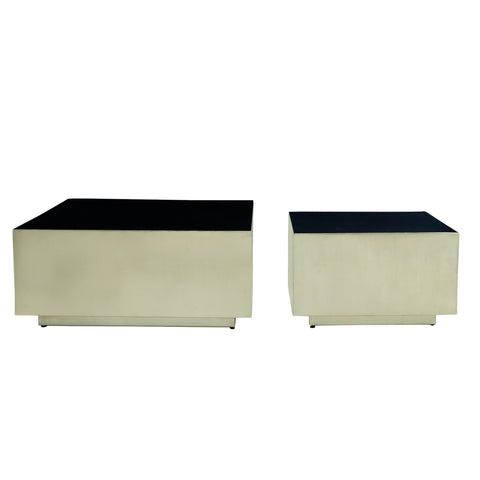 Irvy Gold iron coffee table square black enamel sv2