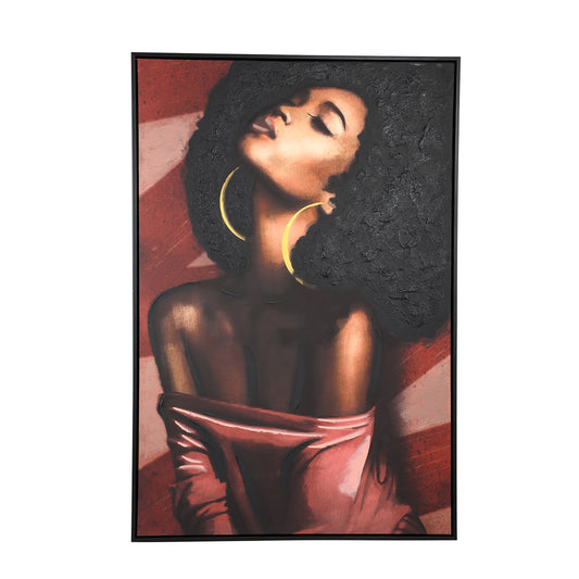 Janicia Black poliéster pintura rectángulo mujer