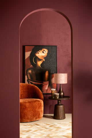 Janicia Black poliéster pintura rectángulo mujer