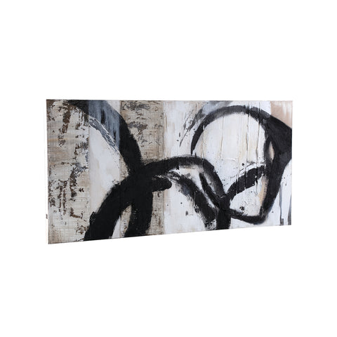 Jor Lien toile cercle peint panneau mural rectangulaire