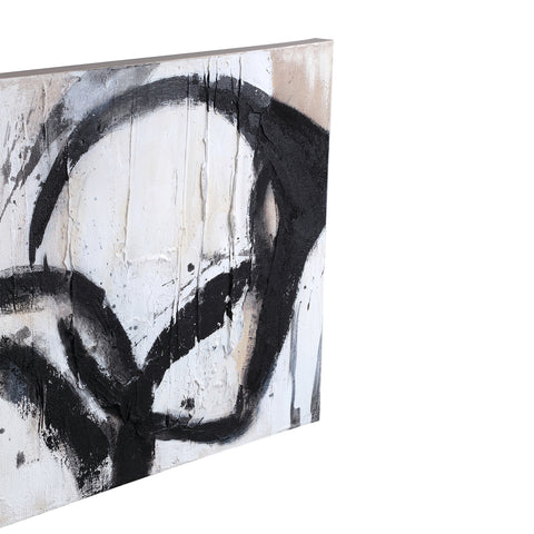 Jor Lien toile cercle peint panneau mural rectangulaire