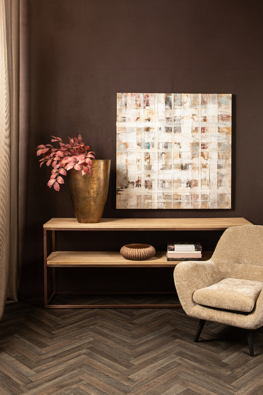 Julitta Cream lienzo panel de pared abstracto mezcla