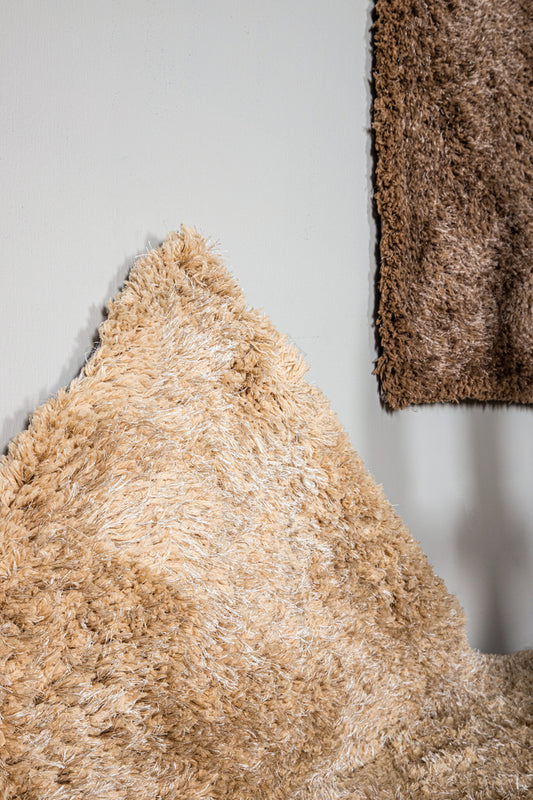 Jups Beige fabric handwoven carpet L