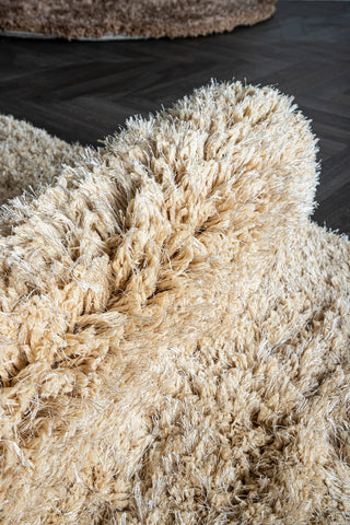 Jups Beige fabric handwoven carpet L