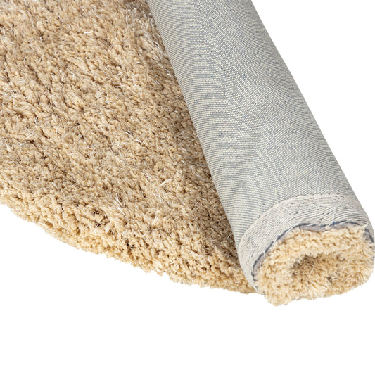 Jups Beige fabric handwoven carpet round S traduit en Only.