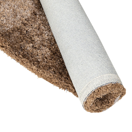 Jups Brown fabric handwoven carpet round M traduit en Only.