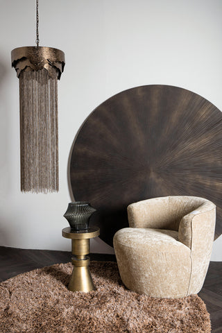 Jups Brown fabric handwoven carpet round S traduit en Only.