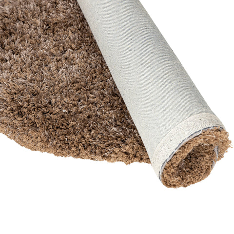 Jups Brown fabric handwoven carpet round S traduit en Only.