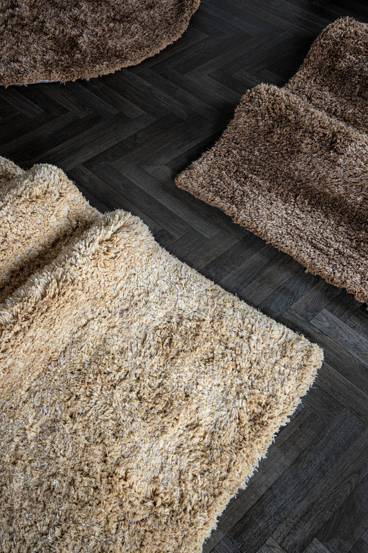 Jups Brown fabric handwoven carpet S
