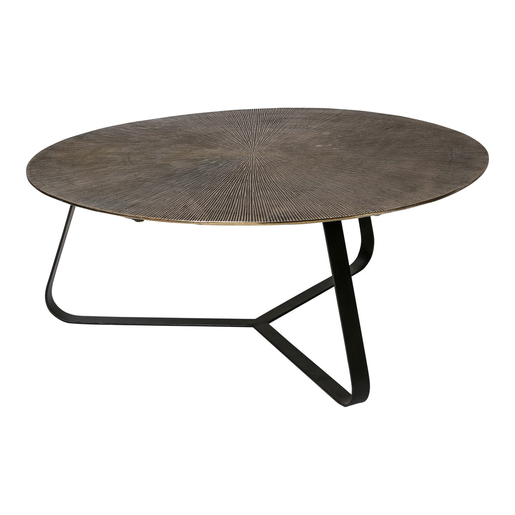 Kae Gold aluminum side table with iron frame round L