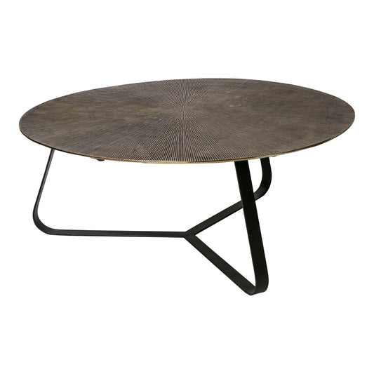 Kae Gold aluminum side table with iron frame round L