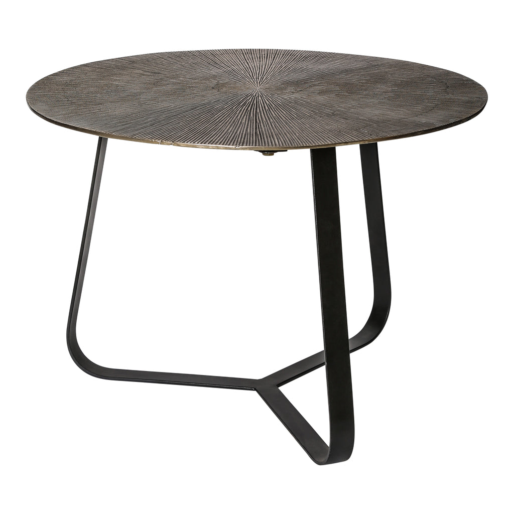 Kae Gold aluminum side table with iron frame round M