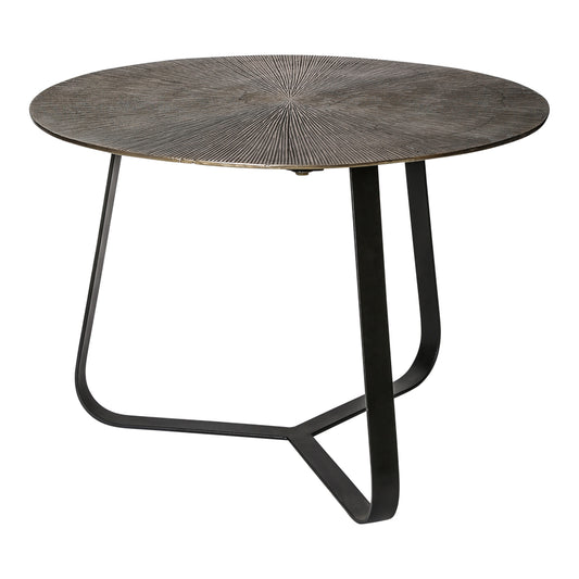 Kae Gold aluminum side table with iron frame round M