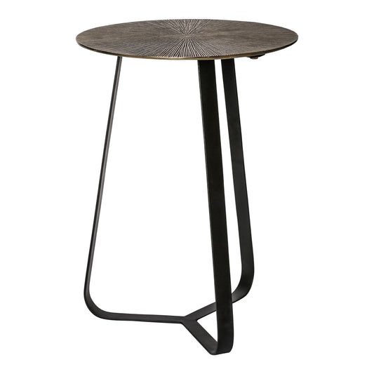 Kae Gold aluminum side table with iron frame round S