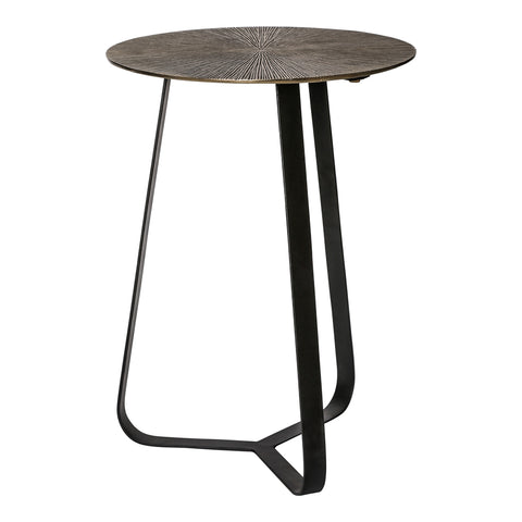 Kae Gold aluminum side table with iron frame round S