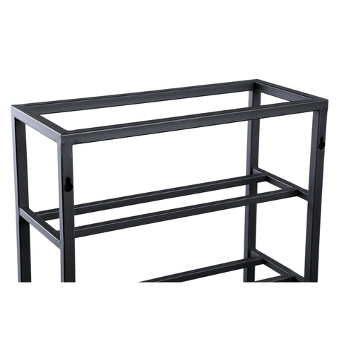Kentyn Black rectangle iron wine rack large