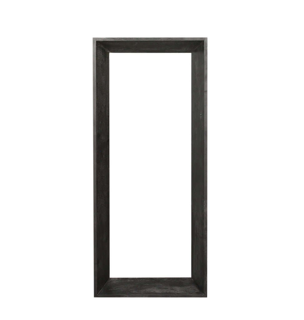 Kyro Miroir rectangulaire en bois d'acacia noir petit