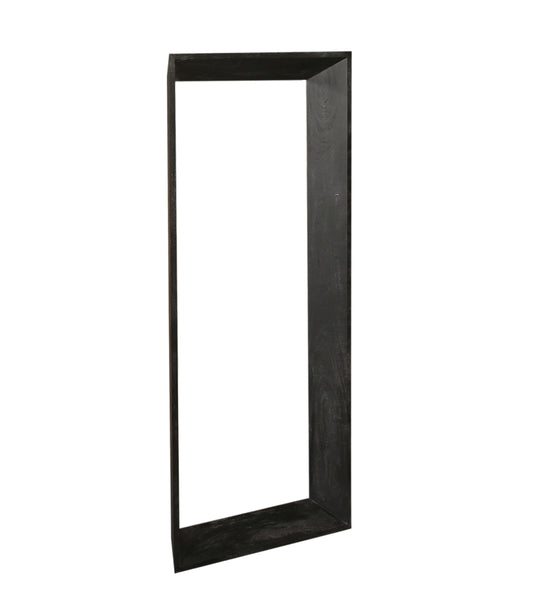 Kyro Miroir rectangulaire en bois d'acacia noir petit